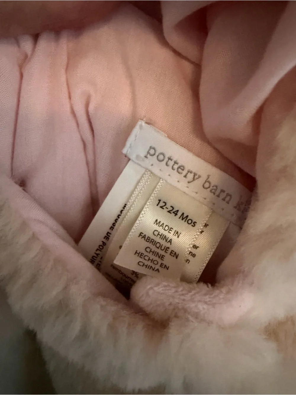 Pottery Barn Kids 12-24 Month Blush Pink Piglet Costume